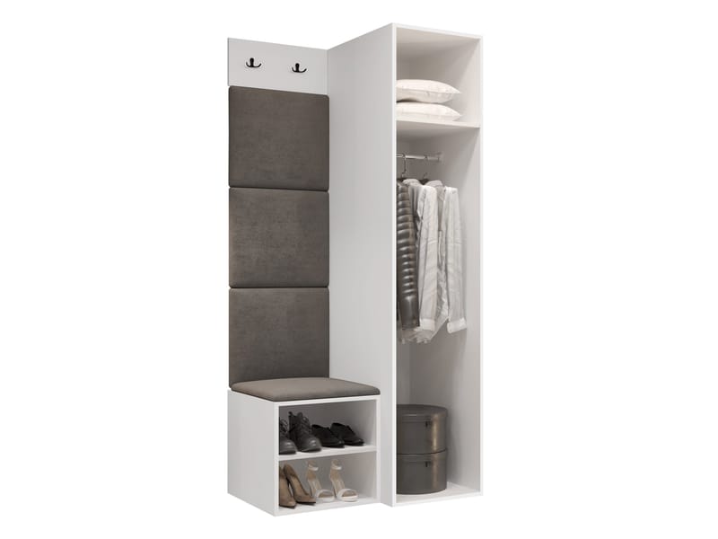 Farosa Hallmöbelset 82x191 cm - Valnöt + Soft 017 - Möbler - Hallmöbler - Möbelset för hall & entre