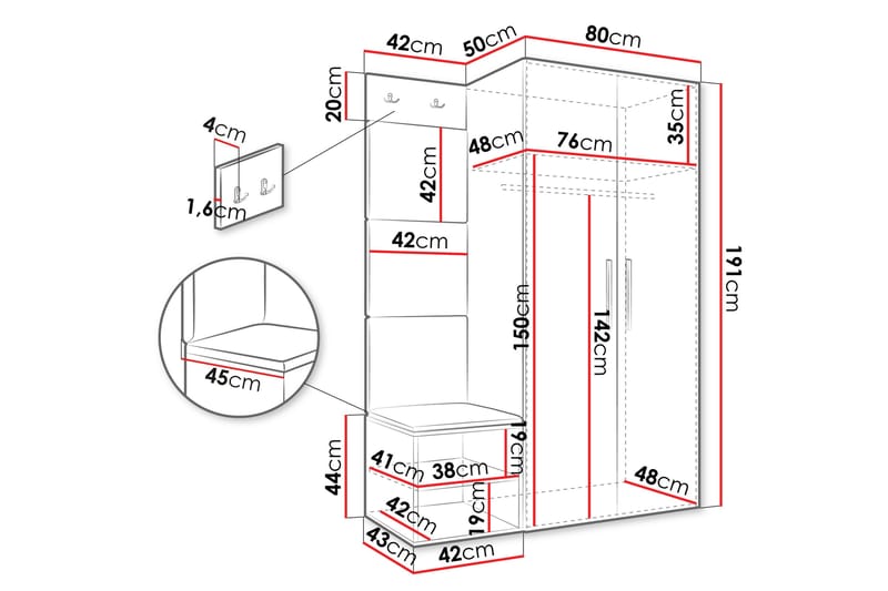 Farosa Hallmöbelset - Grön - Möbler - Hallmöbler - Möbelset för hall & entre