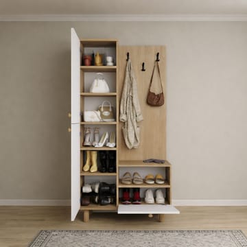 Faylen Hallmöbel 90x173x37 cm - Vit och ek - Möbler - Hallmöbler - Möbelset för hall & entre
