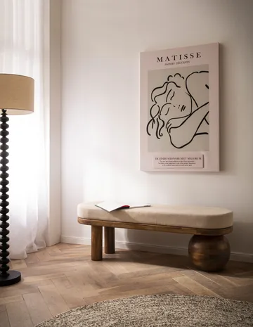 Fenira Bänk 140 cm - beige och varm mörkbrun - Möbler - Hallmöbler - Hallbänk