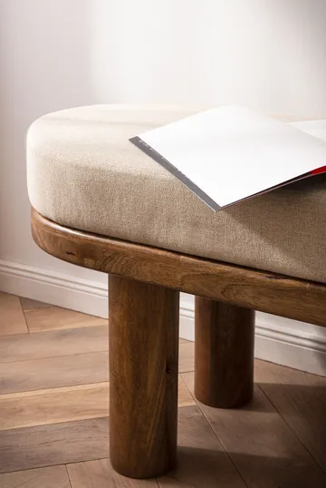 Fenira Bänk 140 cm - beige och varm mörkbrun - Möbler - Hallmöbler - Hallbänk