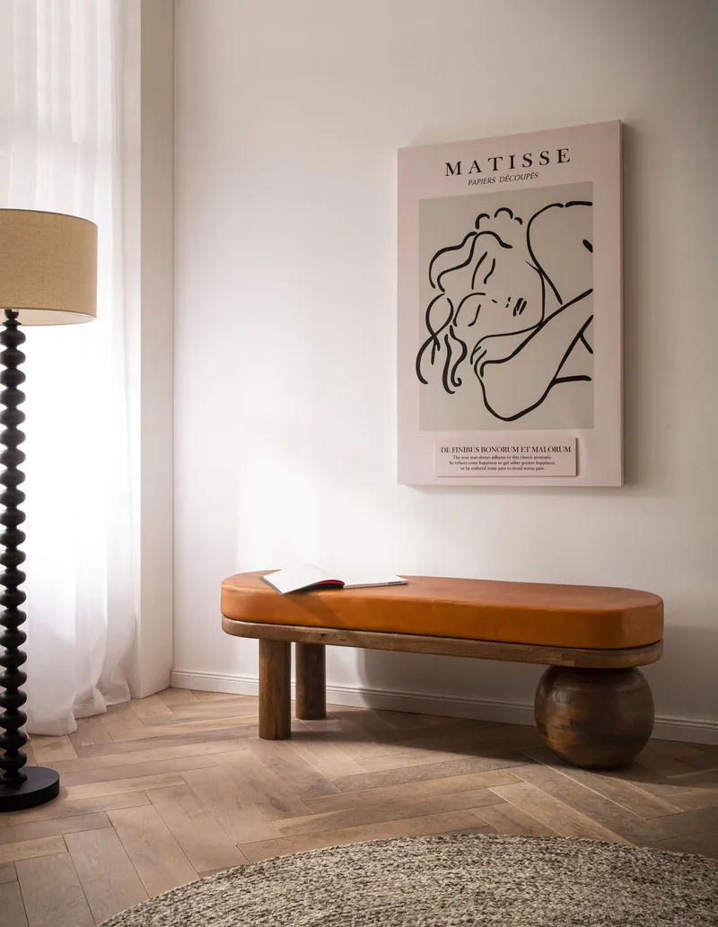 Fenira Bänk 140 cm - brun och varm mörkbrun - Möbler - Hallmöbler - Hallbänk