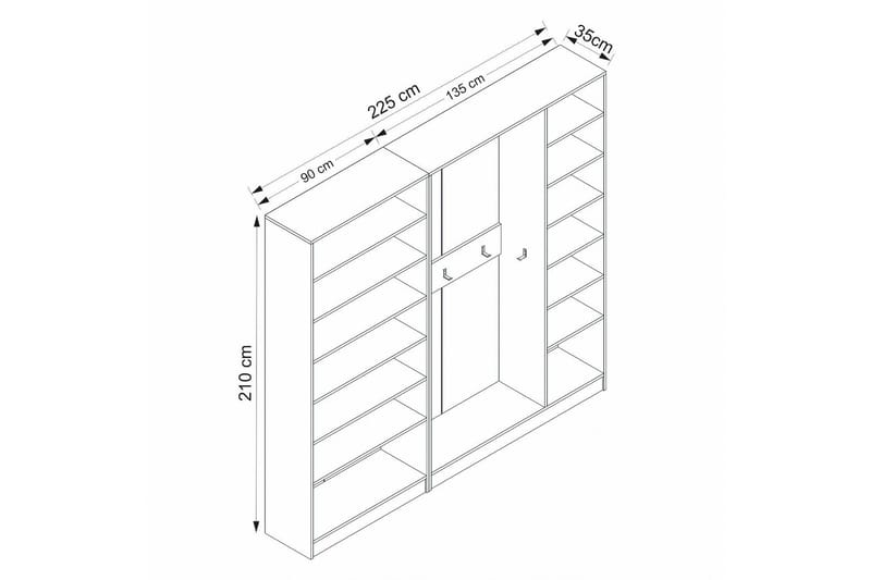 Fruitland Hallmöbelset - Vit - Möbler - Hallmöbler - Möbelset för hall & entre