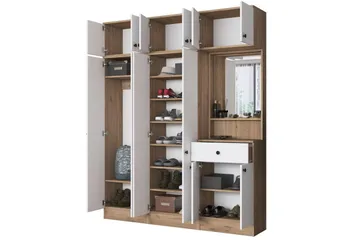 Hallmöbel Donel Valnöt / Vit - Valnöt / Vit - Möbler - Hallmöbler - Möbelset för hall & entre