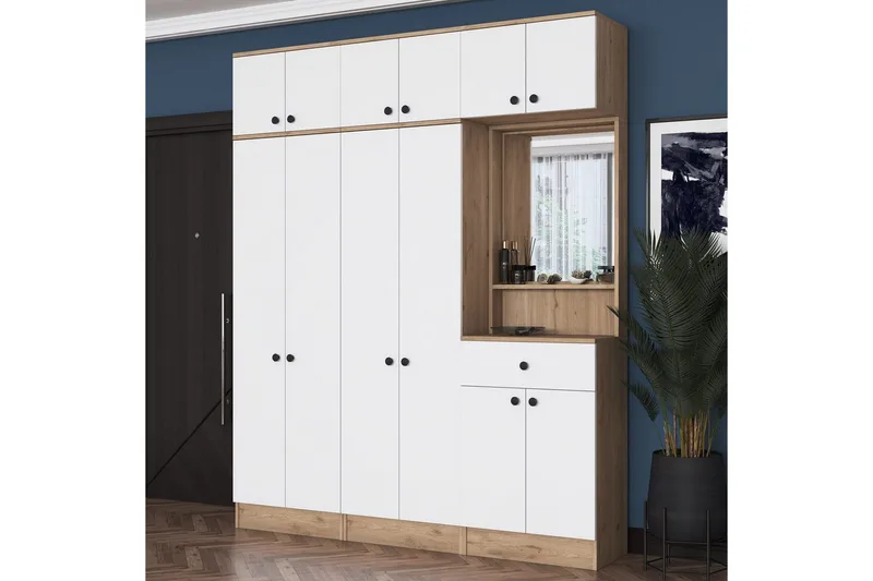 Hallmöbel Donel Valnöt / Vit - Valnöt / Vit - Möbler - Hallmöbler - Möbelset för hall & entre