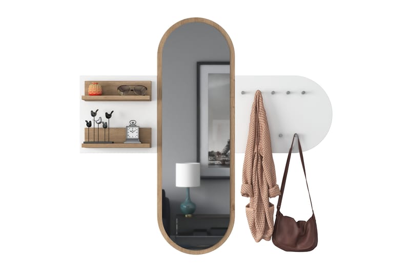 Hallmöbelset Courlac Vit/Brun - Hanah Home - Möbler - Hallmöbler - Möbelset för hall & entre