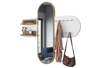 Courlac Hallmöbelset Vit/Brun - Hanah Home - Möbler - Hallmöbler - Möbelset för hall & entre