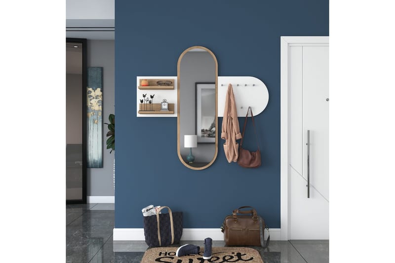 Courlac Hallmöbelset Vit/Brun - Hanah Home - Möbler - Hallmöbler - Möbelset för hall & entre