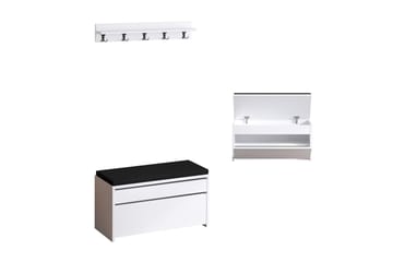 Hallmöbelset Dory Vit/Svart - Hanah Home - Möbler - Hallmöbler - Möbelset för hall & entre