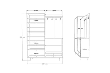 Hallmöbelset EthelRöd - Ek/Antracit - Möbler - Hallmöbler - Möbelset för hall & entre