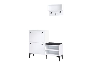 Hallmöbelset Fredy Vit/Svart - Hanah Home - Möbler - Hallmöbler - Möbelset för hall & entre