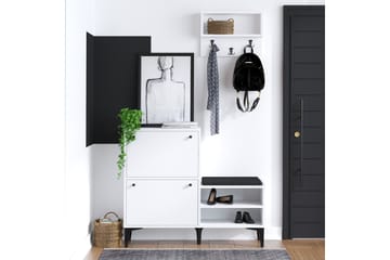Hallmöbelset Fredy Vit/Svart - Hanah Home - Möbler - Hallmöbler - Möbelset för hall & entre