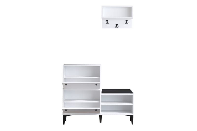 Hallmöbelset Fredy Vit/Svart - Hanah Home - Möbler - Hallmöbler - Möbelset för hall & entre