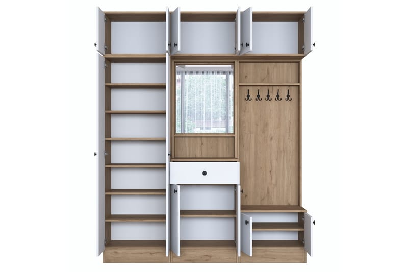 Hallmöbelset Honny Brun/Vit - Hanah Home - Möbler - Hallmöbler - Möbelset för hall & entre