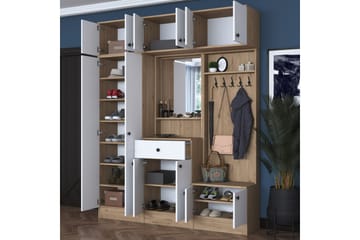 Hallmöbelset Honny Brun/Vit - Hanah Home - Möbler - Hallmöbler - Möbelset för hall & entre