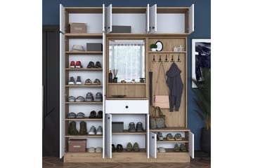 Hallmöbelset Honny Brun/Vit - Hanah Home - Möbler - Hallmöbler - Möbelset för hall & entre