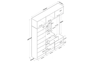 Honny Hallmöbelset Vit - Hanah Home - Möbler - Hallmöbler - Möbelset för hall & entre