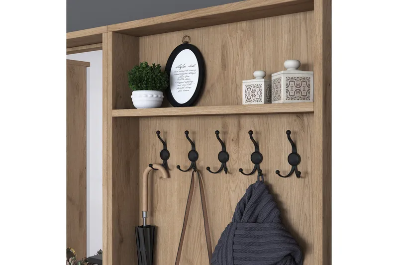 Hooda Hallmöbelset Brun/Vit - Hanah Home - Möbler - Hallmöbler - Möbelset för hall & entre