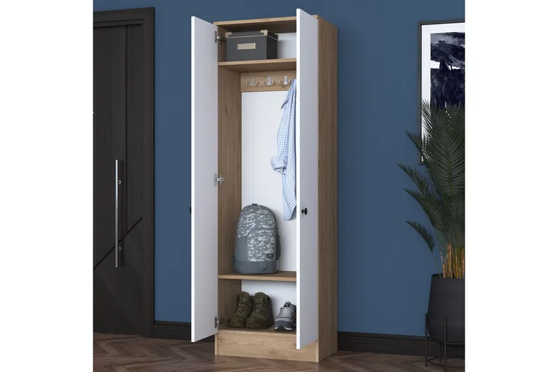 Hooda Hallmöbelset Vit/Brun - Hanah Home - Möbler - Hallmöbler - Möbelset för hall & entre