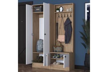 Hallmöbelset Hooda Vit/Brun - Hanah Home - Möbler - Hallmöbler - Möbelset för hall & entre