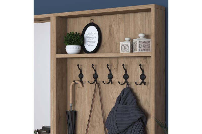 Hallmöbelset Hooda Vit/Brun - Hanah Home - Möbler - Hallmöbler - Möbelset för hall & entre