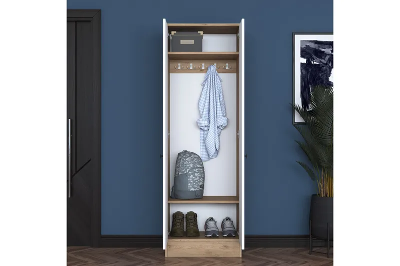 Hooda Hallmöbelset Vit/Brun - Hanah Home - Möbler - Hallmöbler - Möbelset för hall & entre