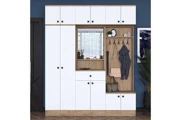Hallmöbelset Itsuo Vit/Brun - Hanah Home - Möbler - Hallmöbler - Möbelset för hall & entre