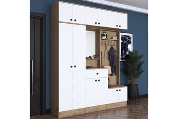 Hallmöbelset Itsuo Vit/Brun - Hanah Home - Möbler - Hallmöbler - Möbelset för hall & entre