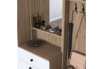 Hallmöbelset Itsuo Vit/Brun - Hanah Home - Möbler - Hallmöbler - Möbelset för hall & entre