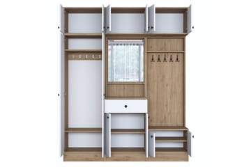 Hallmöbelset Itsuo Vit/Brun - Hanah Home - Möbler - Hallmöbler - Möbelset för hall & entre