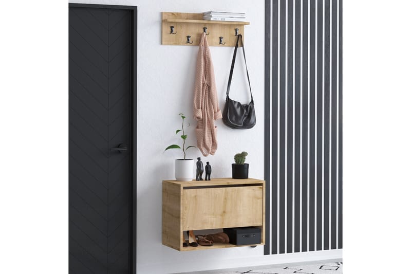Hallmöbelset Kendrix Ljusbrun - Hanah Home - Möbler - Hallmöbler - Möbelset för hall & entre