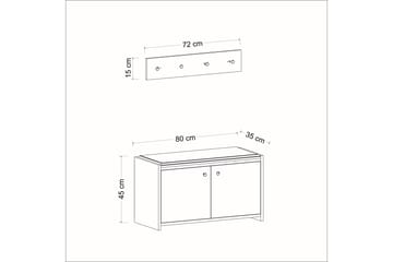 Hallmöbelset Ostwerwal Antracit - Hanah Home - Möbler - Hallmöbler - Möbelset för hall & entre