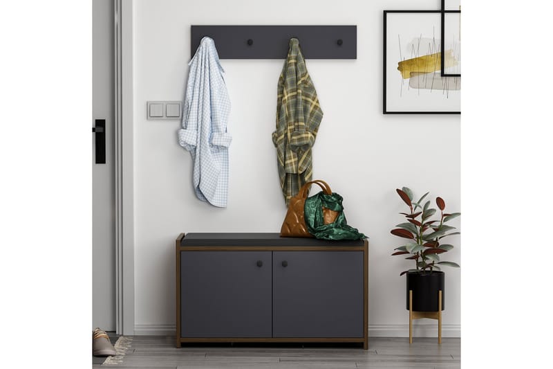 Hallmöbelset Ostwerwal Antracit - Hanah Home - Möbler - Hallmöbler - Möbelset för hall & entre