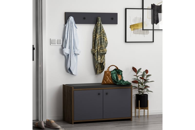 Hallmöbelset Ostwerwal Antracit - Hanah Home - Möbler - Hallmöbler - Möbelset för hall & entre
