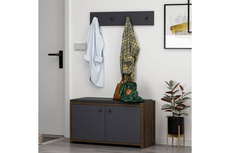 Hallmöbelset Ostwerwal Antracit - Hanah Home - Möbler - Hallmöbler - Möbelset för hall & entre