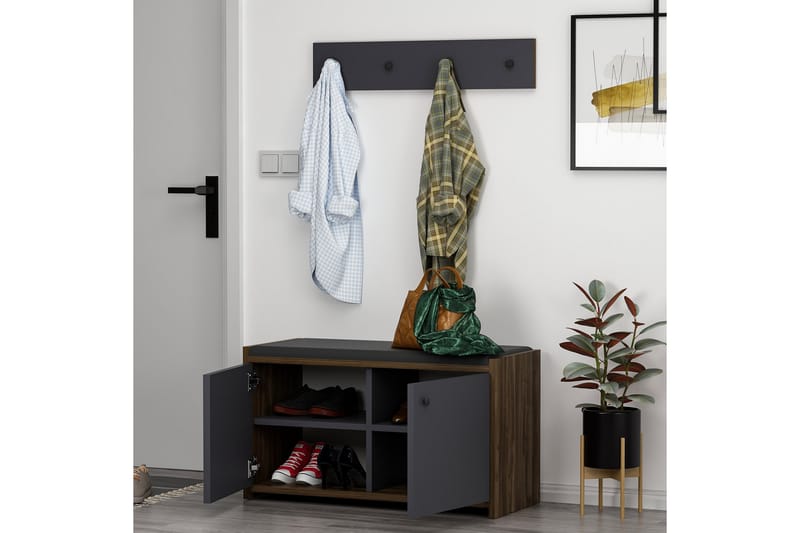 Hallmöbelset Ostwerwal Antracit - Hanah Home - Möbler - Hallmöbler - Möbelset för hall & entre