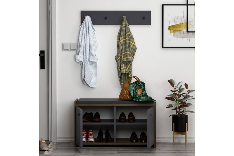 Hallmöbelset Ostwerwal Antracit - Hanah Home - Möbler - Hallmöbler - Möbelset för hall & entre