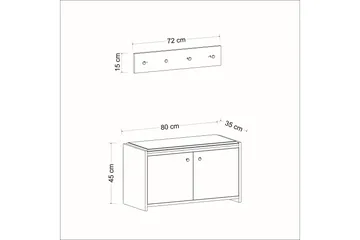 Ostwerwal Hallmöbelset Antracit - Hanah Home - Möbler - Hallmöbler - Möbelset för hall & entre