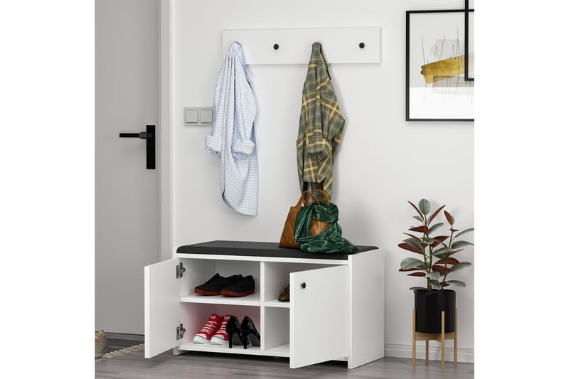 Hallmöbelset Ostwerwal Vit - Hanah Home - Möbler - Hallmöbler - Möbelset för hall & entre