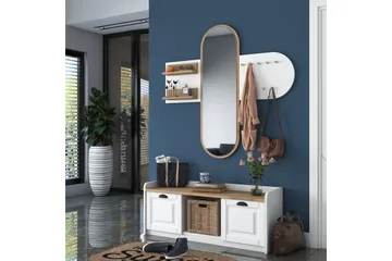 Ronnric Hallmöbelset Vit/Brun - Hanah Home - Möbler - Hallmöbler - Möbelset för hall & entre