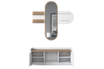 Hallmöbelset Ronnric Vit/Brun - Hanah Home - Möbler - Hallmöbler - Möbelset för hall & entre