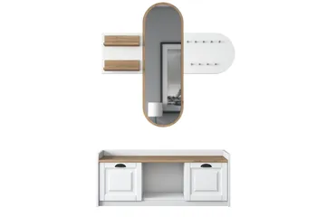 Ronnric Hallmöbelset Vit/Brun - Hanah Home - Möbler - Hallmöbler - Möbelset för hall & entre