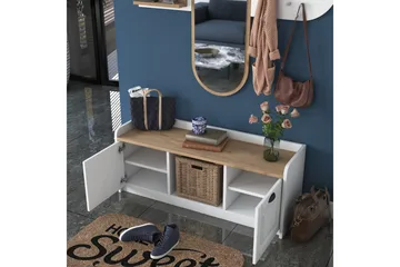 Ronnric Hallmöbelset Vit/Brun - Hanah Home - Möbler - Hallmöbler - Möbelset för hall & entre