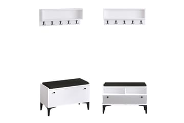 Hallmöbelset Scoty Vit/Svart - Hanah Home - Möbler - Hallmöbler - Möbelset för hall & entre