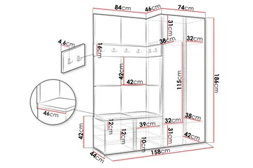 Hollan Hallmöbelset - Brun - Möbler - Hallmöbler - Möbelset för hall & entre