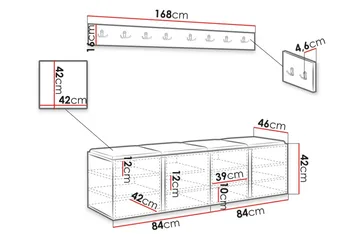 Hollan Hallmöbelset - Grå - Möbler - Hallmöbler - Möbelset för hall & entre