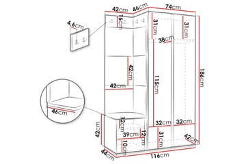 Hollan Hallmöbelset - Grå/Brun - Möbler - Hallmöbler - Möbelset för hall & entre