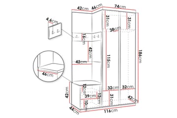 Hollan Hallmöbelset - Svart/Vit - Möbler - Hallmöbler - Möbelset för hall & entre