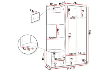 Hollan Hallmöbelset - Svart/Vit - Möbler - Hallmöbler - Möbelset för hall & entre