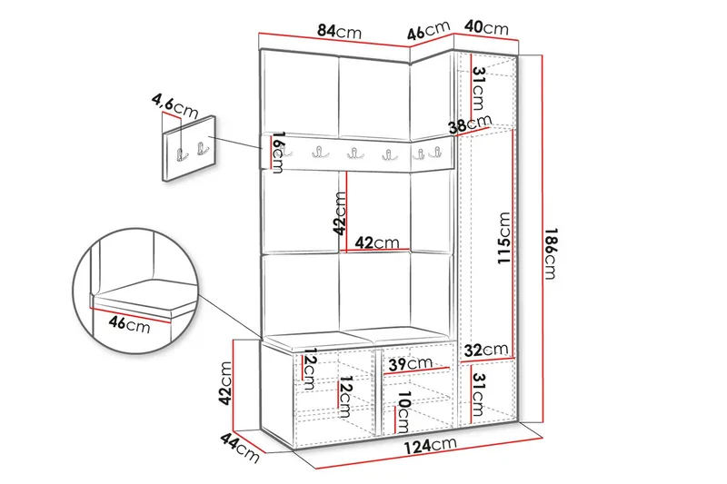 Hollan Hallmöbelset - Möbler - Hallmöbler - Möbelset för hall & entre